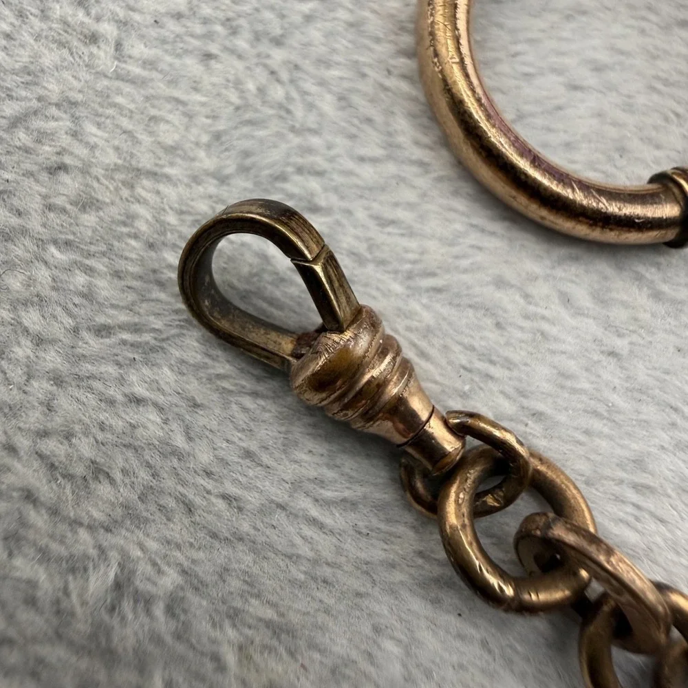 Antique KJ‎ Kolmar Jourdan  Pocket Watch Chain Double Fancy Bar Filigree 9.5